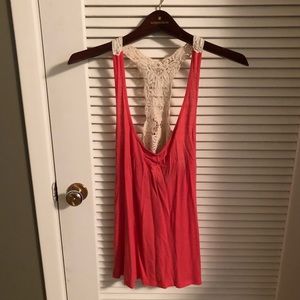 Floral orange tank top